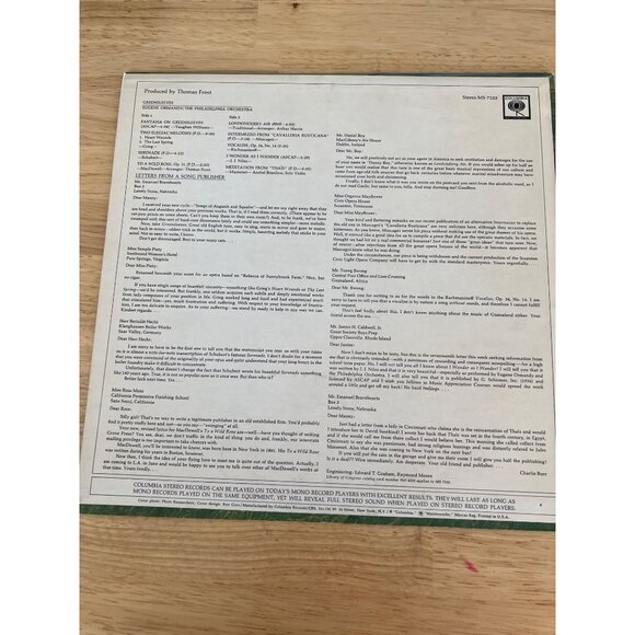 GreenSleeves Eugene Ormandy & The Philadelphia Orchestra Vinyl MS 7103 Album - Picture 4 of 4
